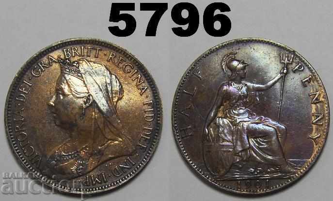 Великобритания 1/2 пени 1901 монета