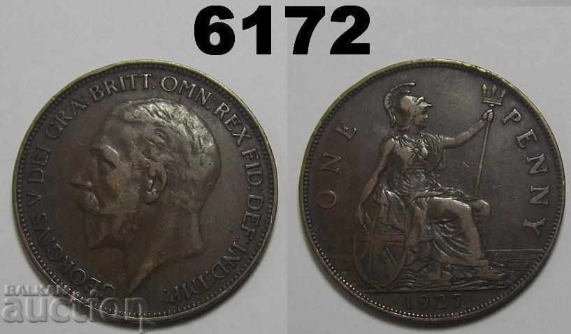 Великобритания 1 пени 1927 монета