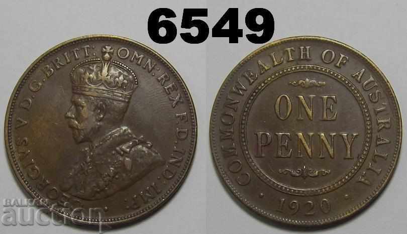 Австралия 1 пени 1920 XF монета