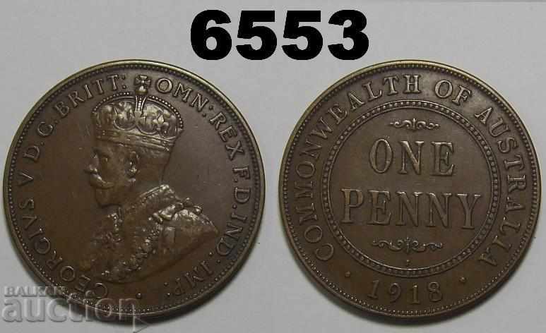 Австралия 1 пени 1918 монета