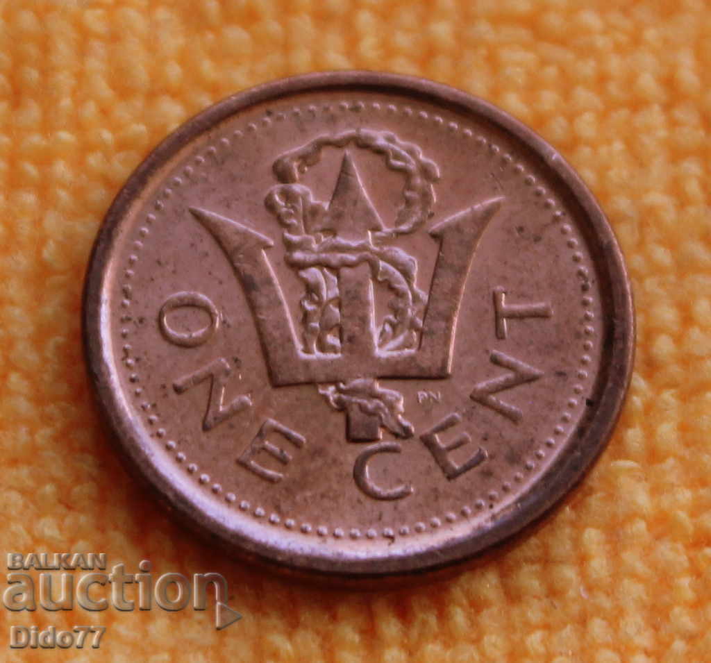 2009 г.- 1 цент, Барбадос, аUNC