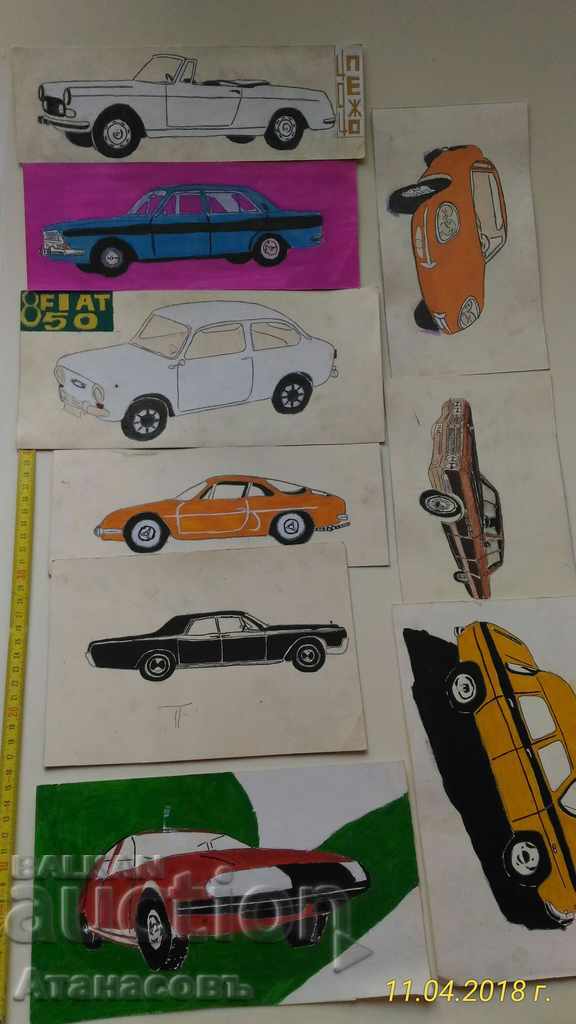 Συλλογή παλαιών αυτοκινήτων ζωγραφισμένα στο χέρι 58 τεμ. με τιμή 15.00 BGN | € 7.67 Συλλογή παλαιών αυτοκινήτων ζωγραφισμένα στο χέρι 58 τεμ. με τιμή 15.00 BGN | € 7.67