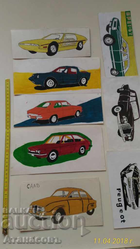 Παράδοση Συλλογή παλαιών αυτοκινήτων ζωγραφισμένα στο χέρι 58 τεμ. Παράδοση Συλλογή παλαιών αυτοκινήτων ζωγραφισμένα στο χέρι 58 τεμ.