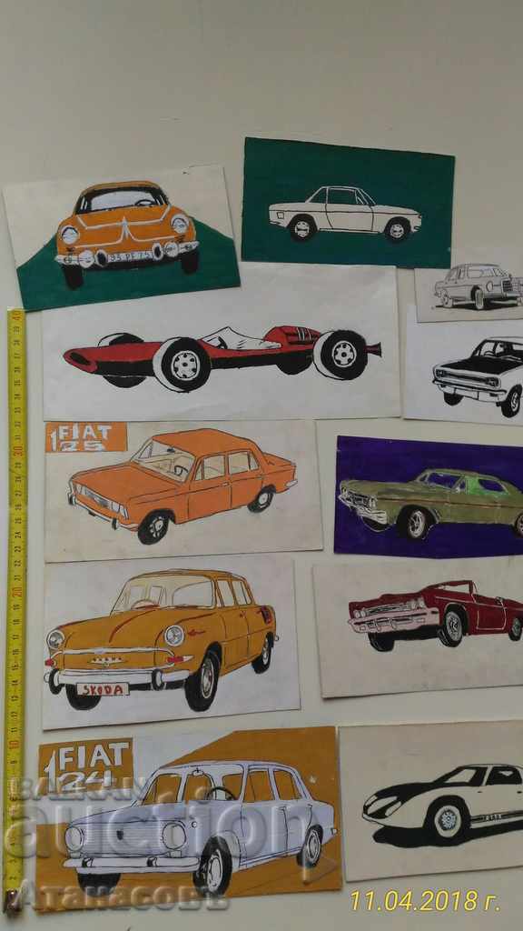 Συλλογή παλαιών αυτοκινήτων ζωγραφισμένα στο χέρι 58 τεμ. - 5 Συλλογή παλαιών αυτοκινήτων ζωγραφισμένα στο χέρι 58 τεμ. - 5