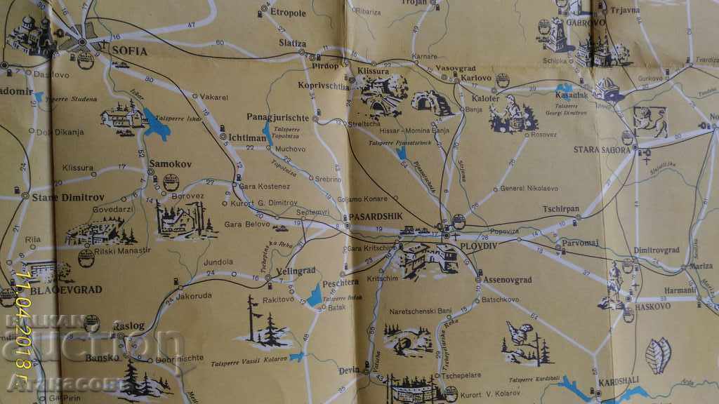 Map Balkan tourist Autokarte Bulgarien Balkan touriste - 6