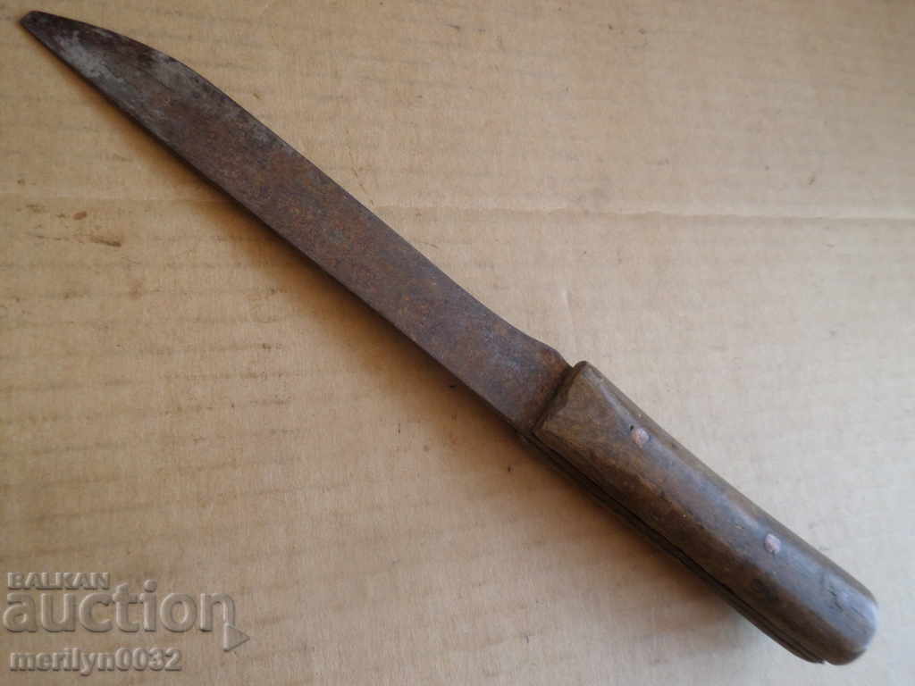 Old hand forged butcher dagger kulak - 6