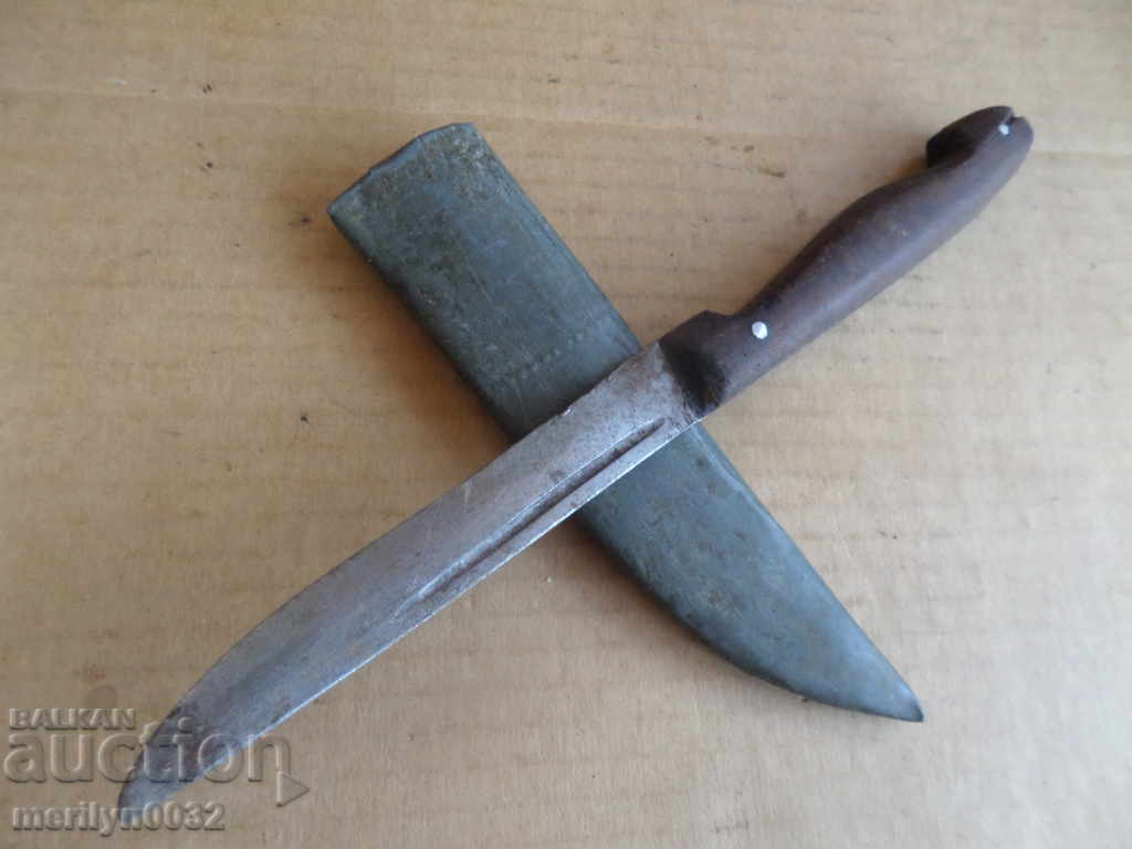 An old hand forged butchers' knife with a kana kama kulak with price 91.00 BGN | € 46.53 An old hand forged butchers' knife with a kana kama kulak with price 91.00 BGN | € 46.53