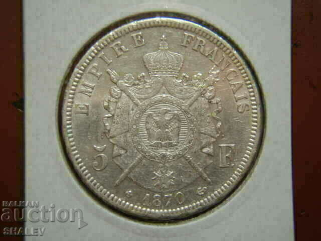 5 Francs 1870 BB France - XF/AU with price 115.89 BGN | € 59.25 5 Francs 1870 BB France - XF/AU with price 115.89 BGN | € 59.25