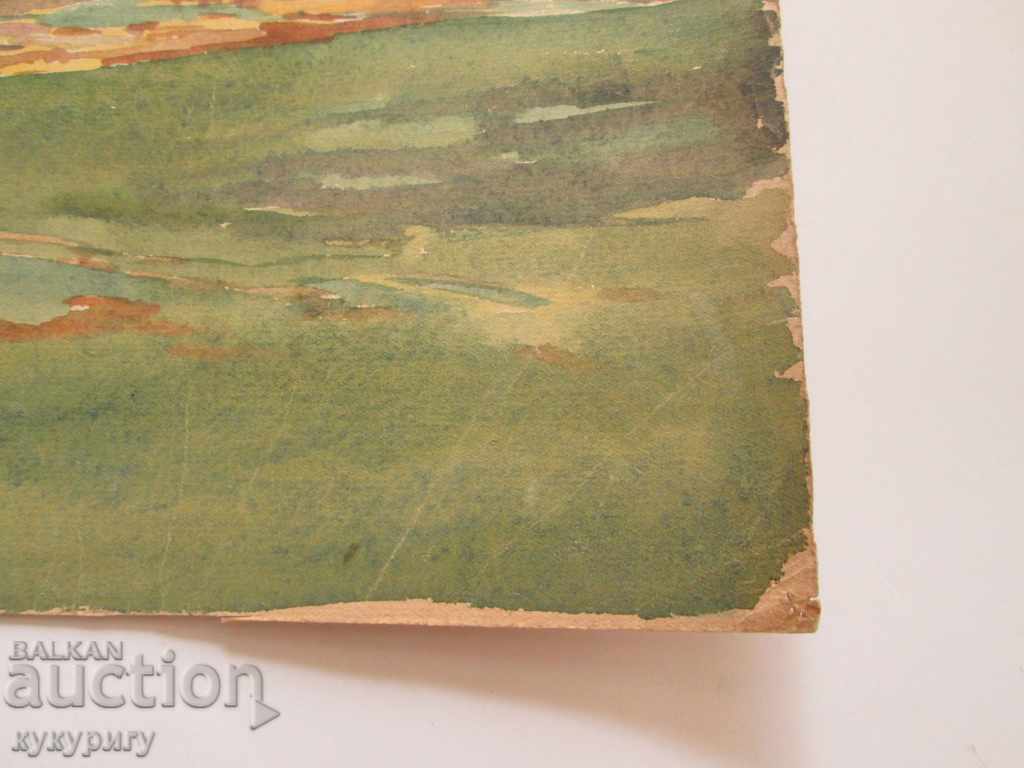 Old painting landscape painting watercolor D. Kosev unsigned - 6