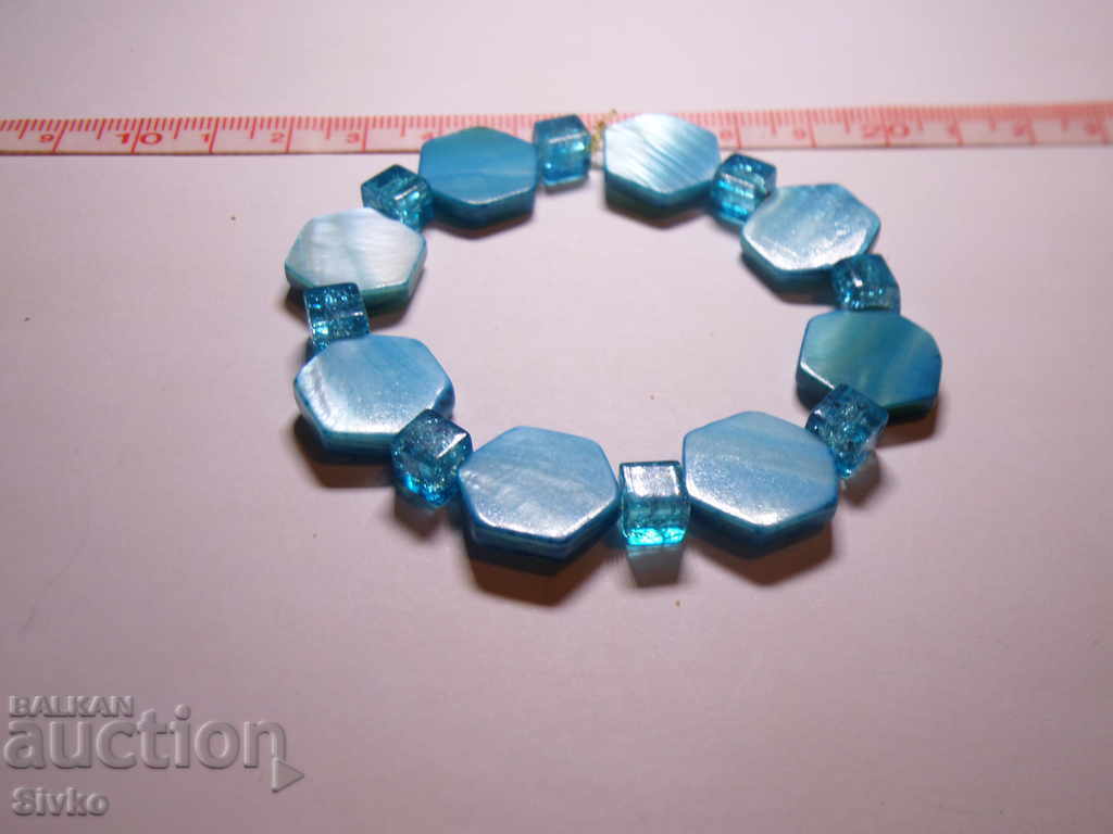 Mother-of-pearl pendant - blue - 5