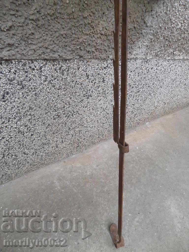 Old forged brace for hearth iron forged iron - 5