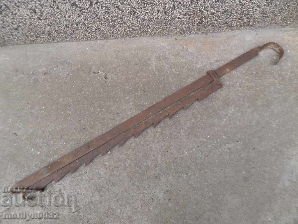 Old forged brace for hearth iron forged iron - 6