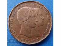 Belgium Testing 10 Centimes 1853 Very Rare