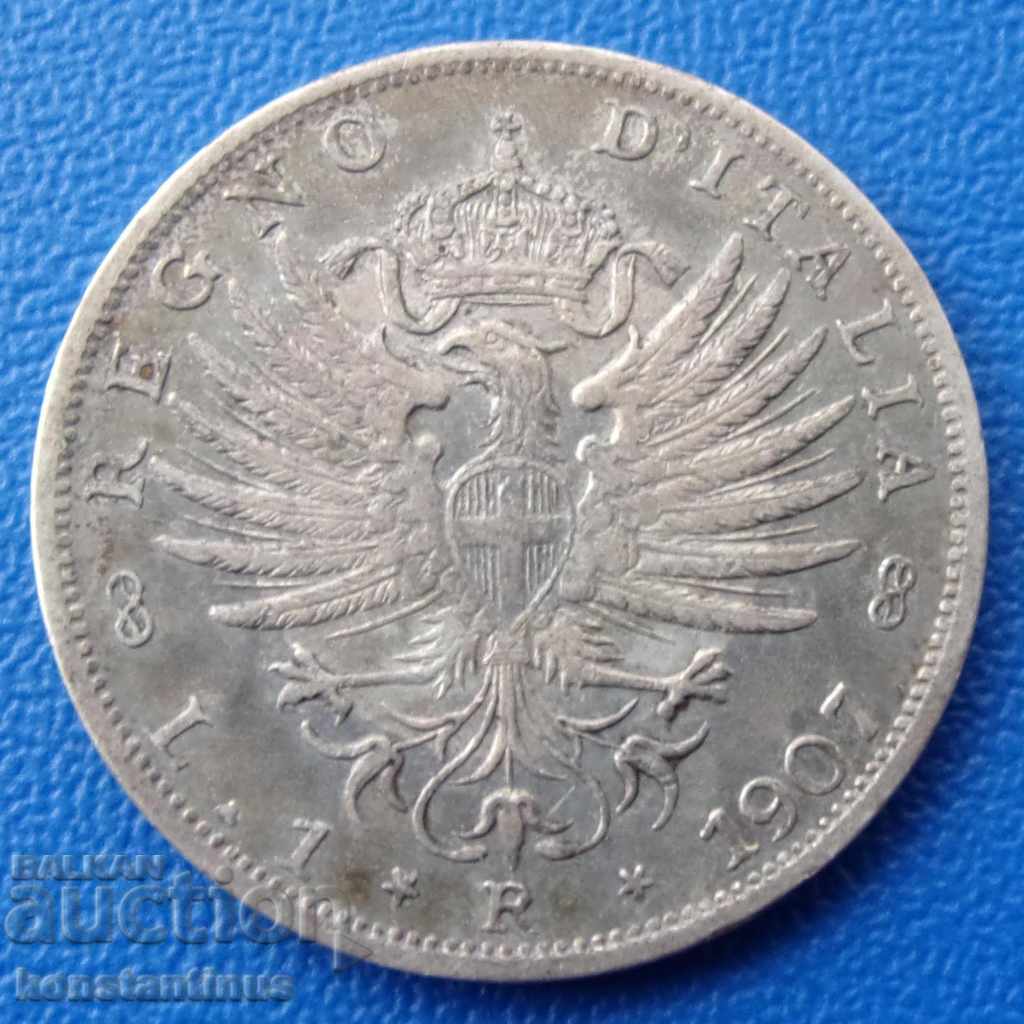 Italy 1 Lireta 1907 Very Rare