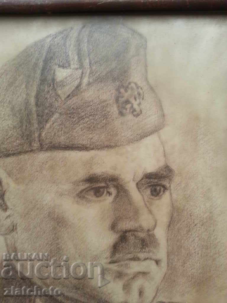 Auction Old painting of a military. Signature Auction Old painting of a military. Signature