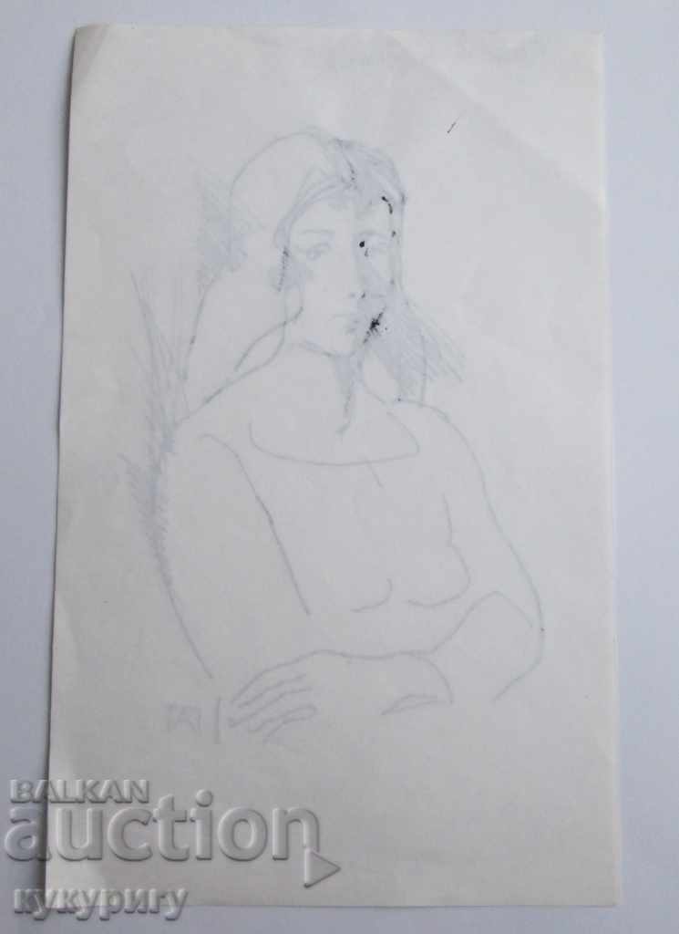 Drawing picture with tuck by Anton Petkov signed - 6
