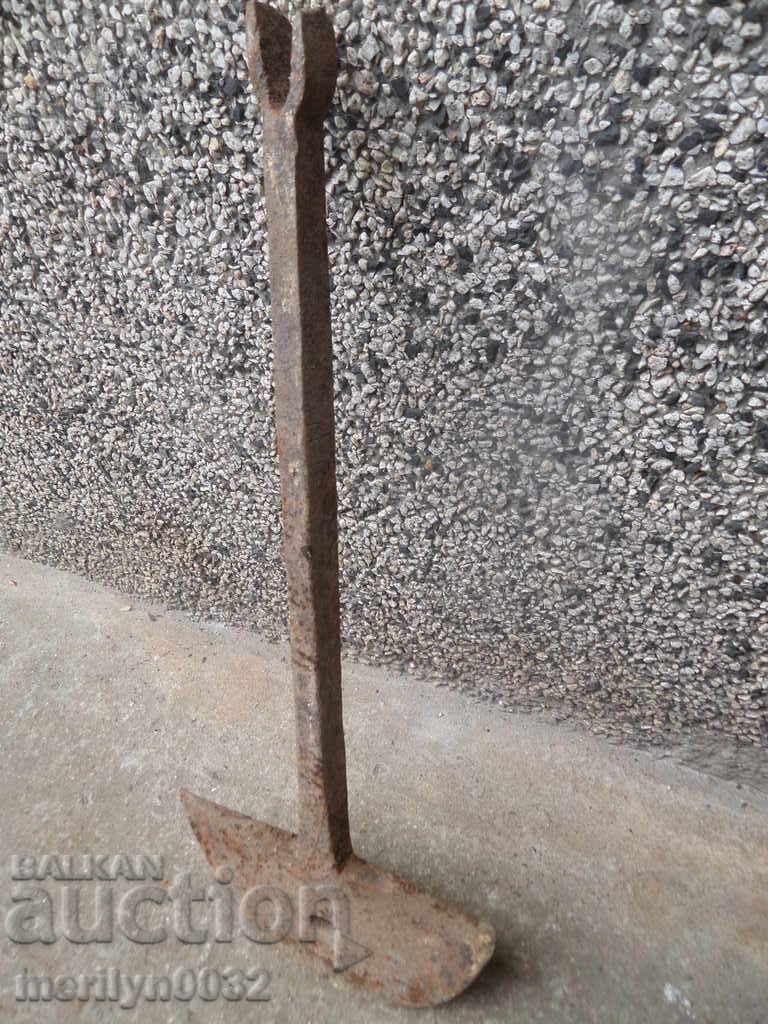 Hand forged lump from an old plow, wrought iron - 6