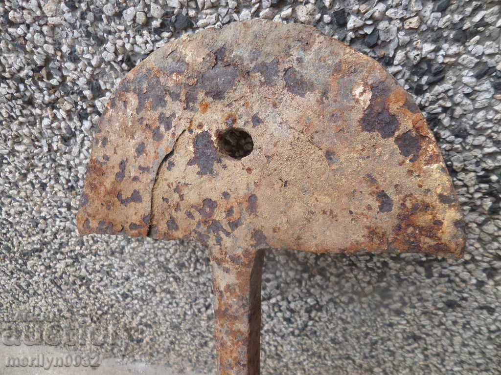 Hand forged lump from an old plow, wrought iron - 7