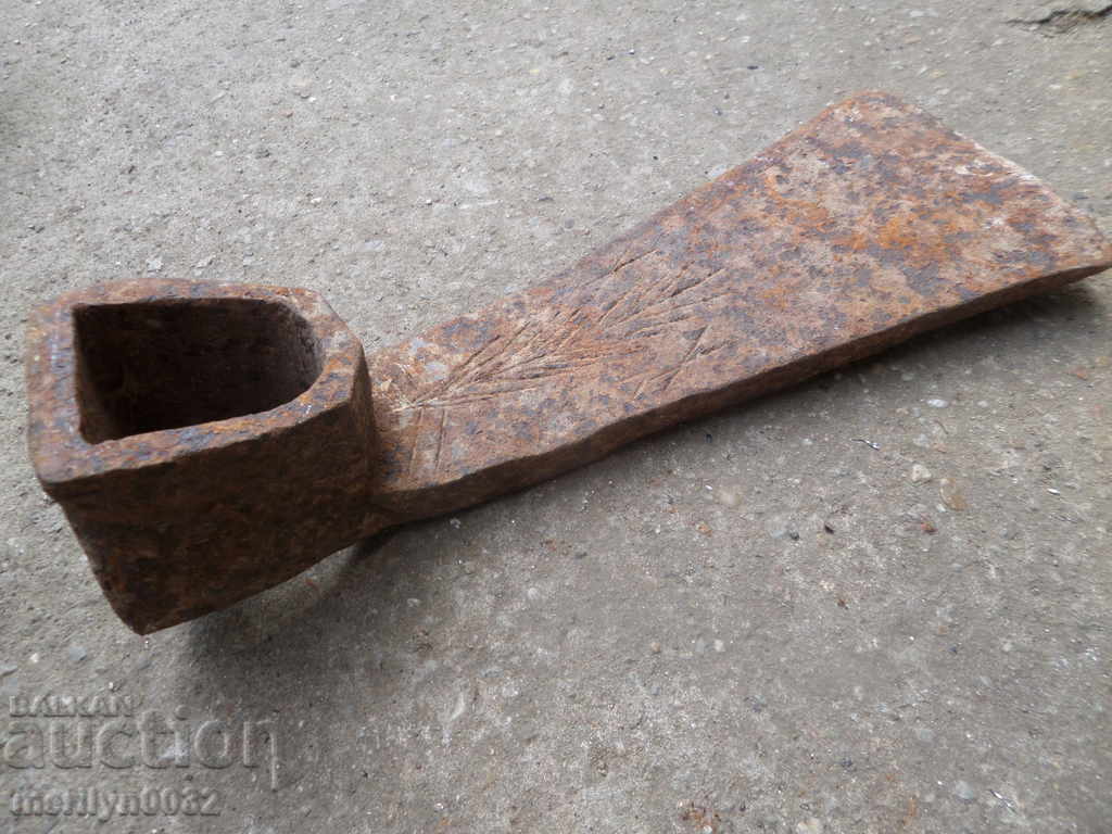 Old forged turntable, wrought iron, picking, tool, top - 5