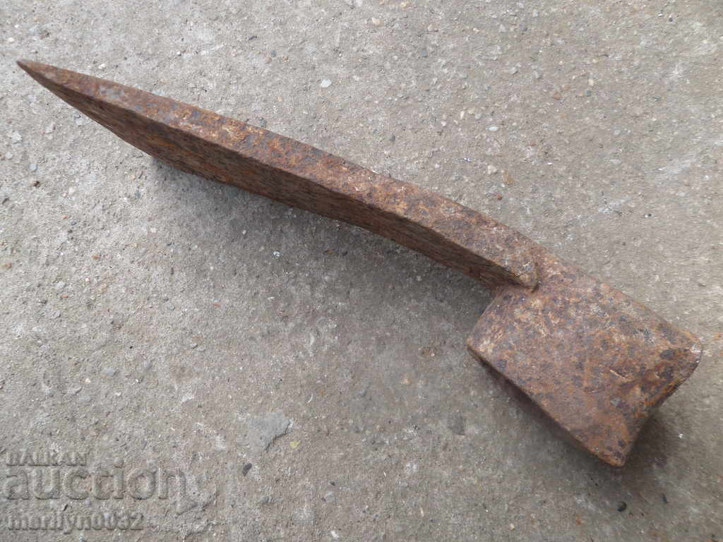 Old forged turntable, wrought iron, picking, tool, top - 6