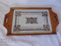 Large antique wooden tray