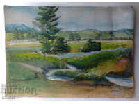 Old painting - landscape, watercolor, 1975.