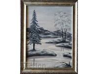 Old painting - Winter landscape