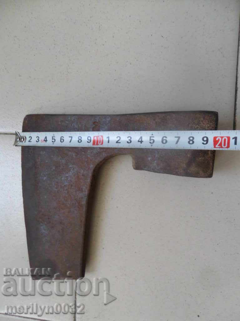 Auction Old ax with seal marking tool wrought iron Auction Old ax with seal marking tool wrought iron