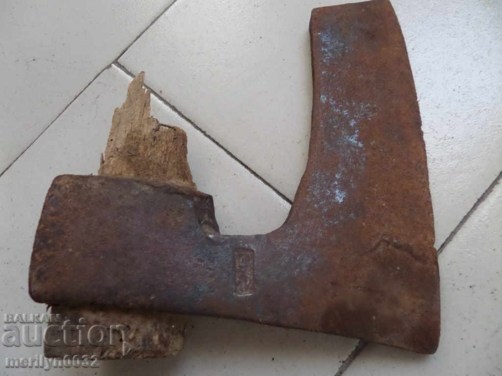 Delivery of Old ax with seal marking tool wrought iron Delivery of Old ax with seal marking tool wrought iron