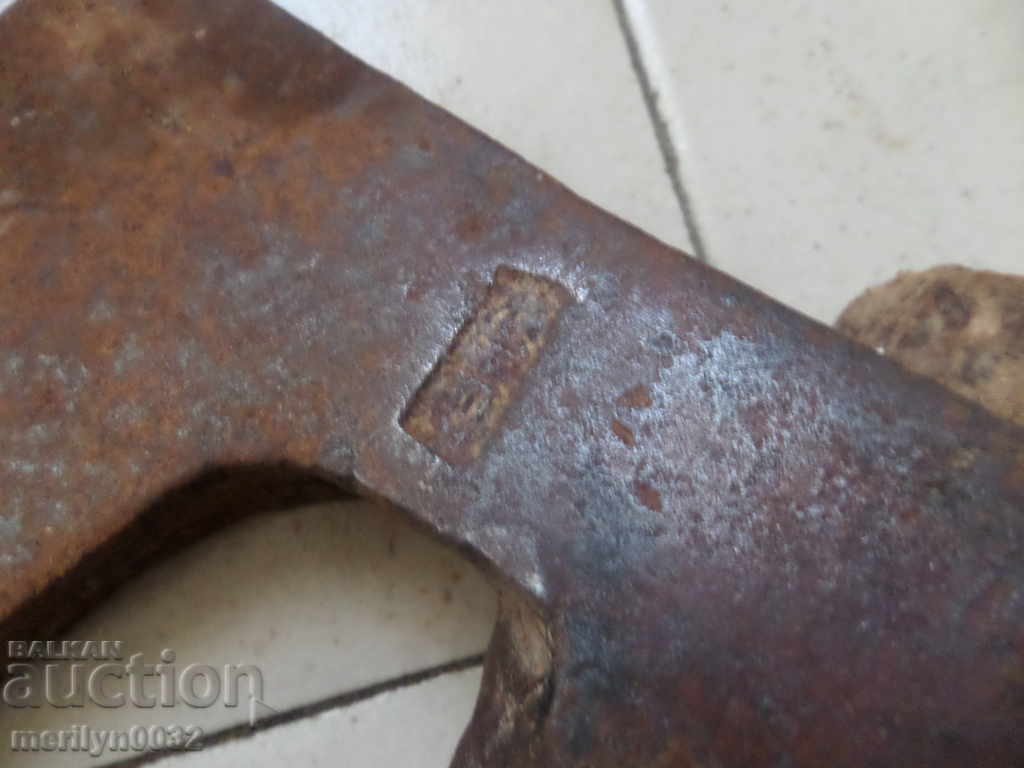 Old ax with seal marking tool wrought iron - 5 Old ax with seal marking tool wrought iron - 5