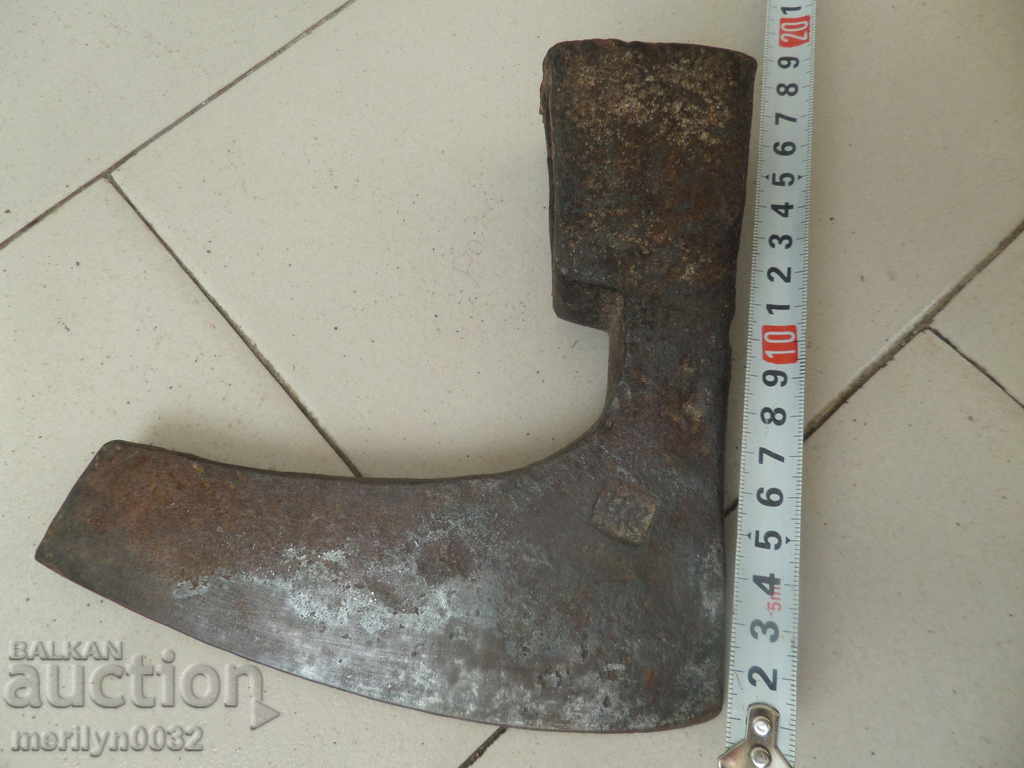 Delivery of Old ax with seal marking tool wrought iron Delivery of Old ax with seal marking tool wrought iron
