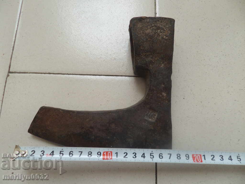 Old ax with seal marking tool wrought iron - 5 Old ax with seal marking tool wrought iron - 5