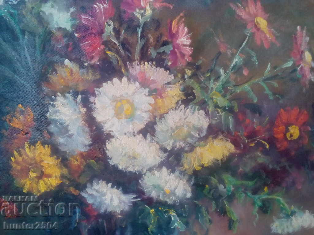 Oil painting on cardboard in a wooden frame 87x70 cm., min. century. with price 319.95 BGN | € 163.59 Oil painting on cardboard in a wooden frame 87x70 cm., min. century. with price 319.95 BGN | € 163.59