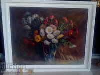 Oil painting on cardboard in a wooden frame 87x70 cm., min. century.