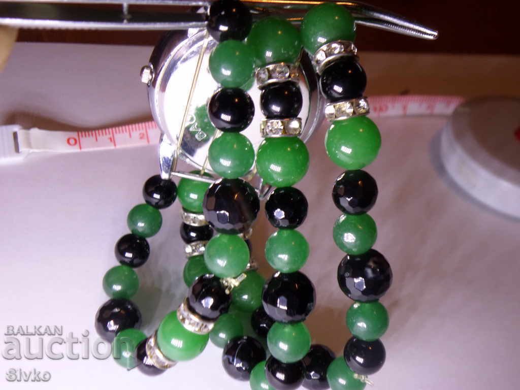 Delivery of Ladies' watch, chain, sapphire and emerald Delivery of Ladies' watch, chain, sapphire and emerald