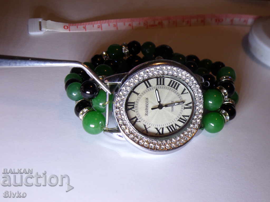 Ladies' watch, chain, sapphire and emerald - 5 Ladies' watch, chain, sapphire and emerald - 5