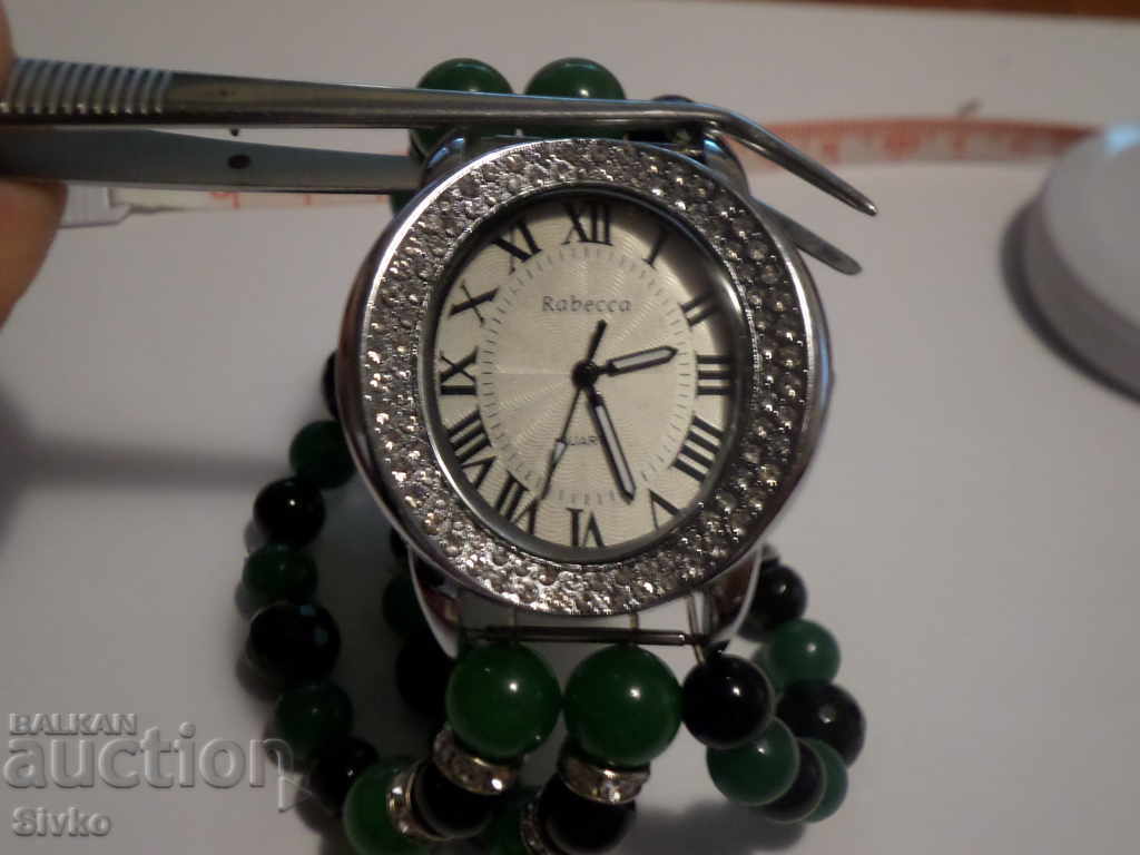 Lanț de ceasuri pentru femei, safir și smarald