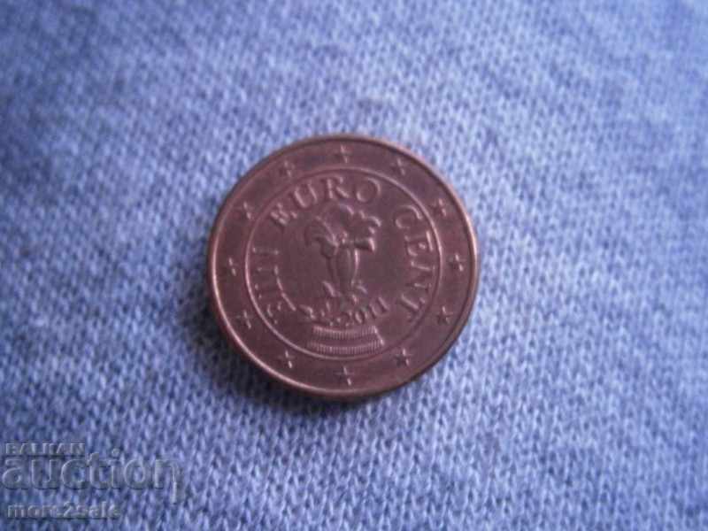1 EURO CENT AUSTRIA 2011 LUNA