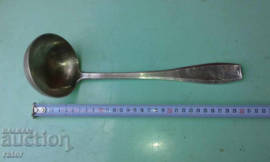 Old brand thick silvered ladle. Marking