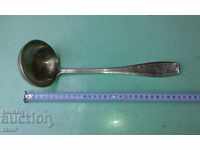 Old brand thick silvered ladle. Marking