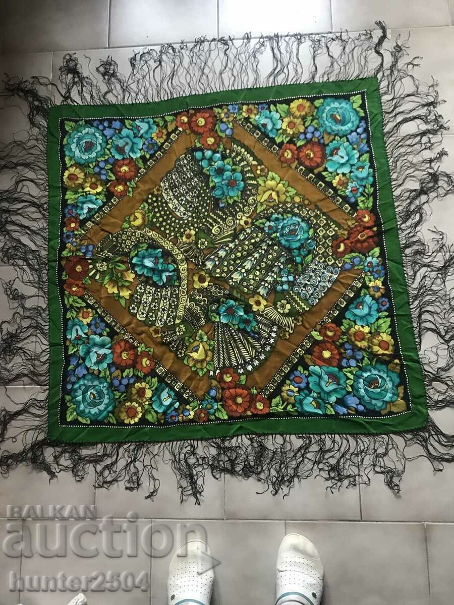 Шал,забрадка-батика в/у коприна СССР