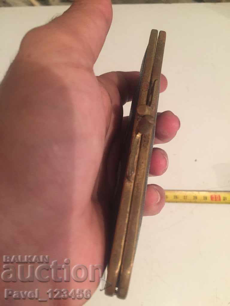 Auction old leather trim with brass fastener Auction old leather trim with brass fastener