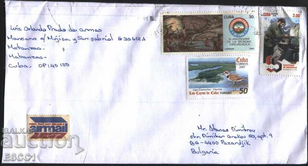 Traffic envelope with brands Primal people 1990 Tourism 2007 Cuba