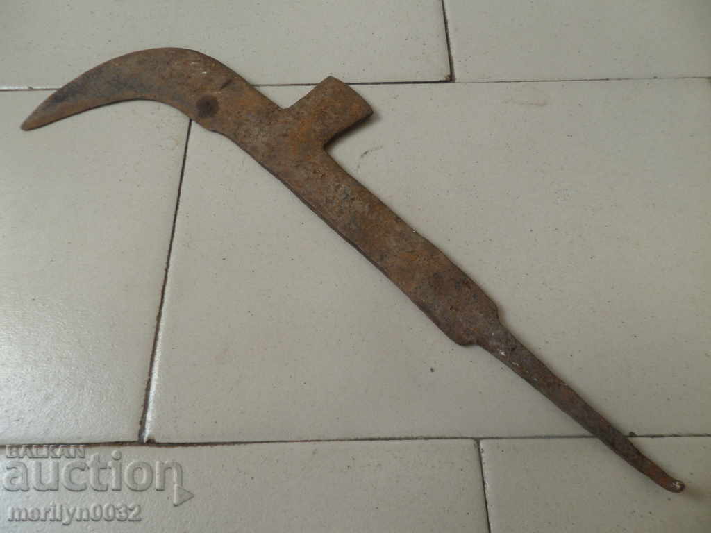 Auction  Old forged knife, blade, wrought iron, knife, chopper