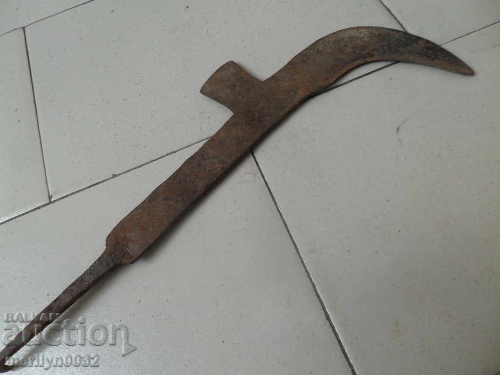 Old forged knife, blade, wrought iron, knife, chopper - 5