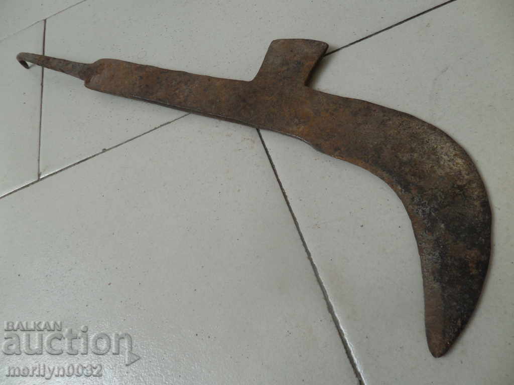 Old forged knife, blade, wrought iron, knife, chopper - 6