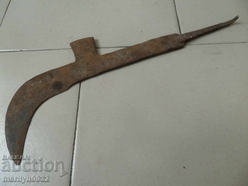 Old forged knife, blade, wrought iron, knife, chopper - 7