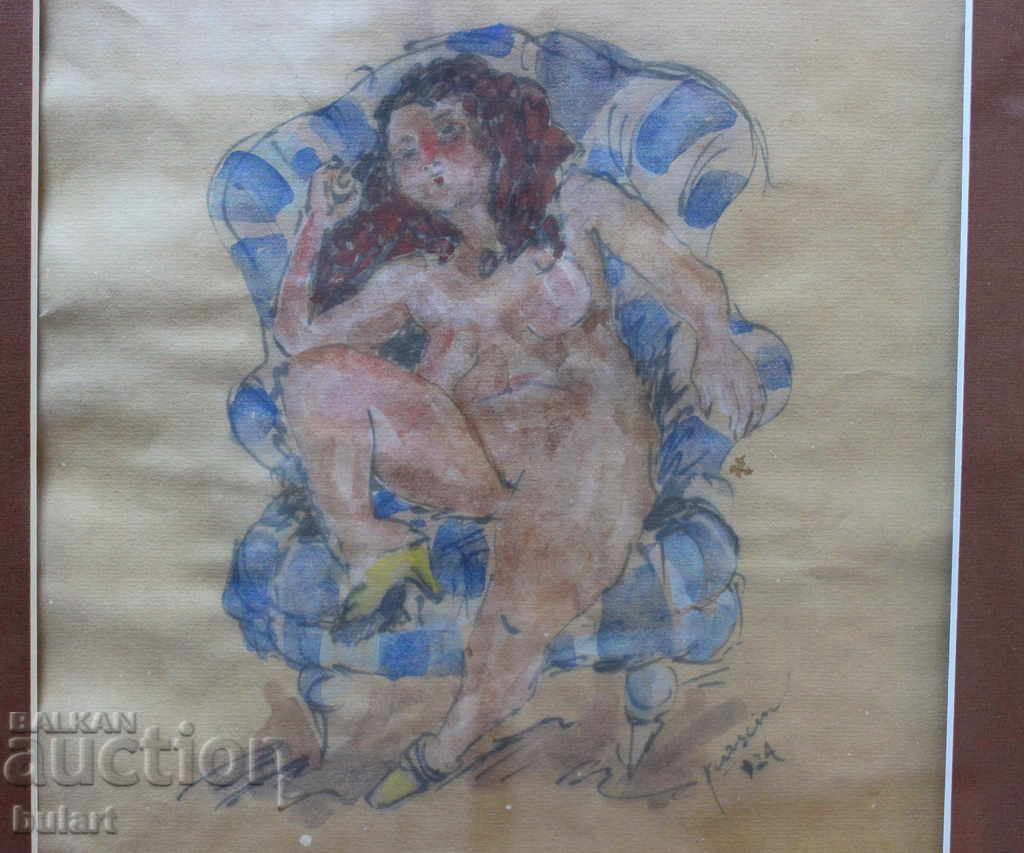 Jules Paskin 1924 Aquarelle, 34,4x25 cm Identificare + certificat cu preț 16000.00 BGN | € 8180.67 Jules Paskin 1924 Aquarelle, 34,4x25 cm Identificare + certificat cu preț 16000.00 BGN | € 8180.67