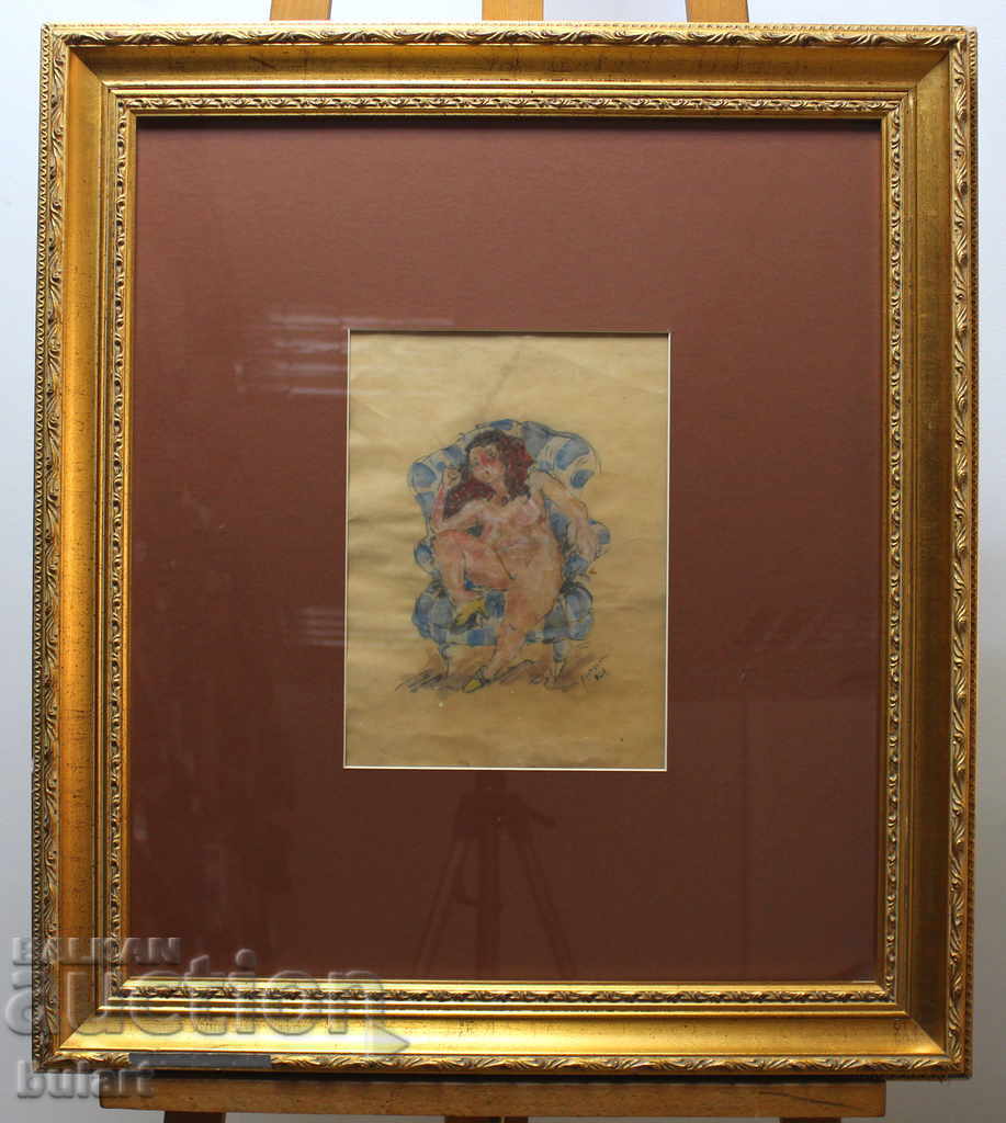 Jules Paskin 1924 Aquarelle, 34,4x25 cm Ταυτότητα + πιστοποιητικό