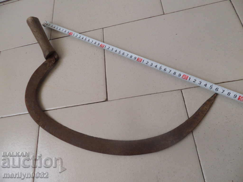 Old sickle, knife, blade, wrought iron - 5